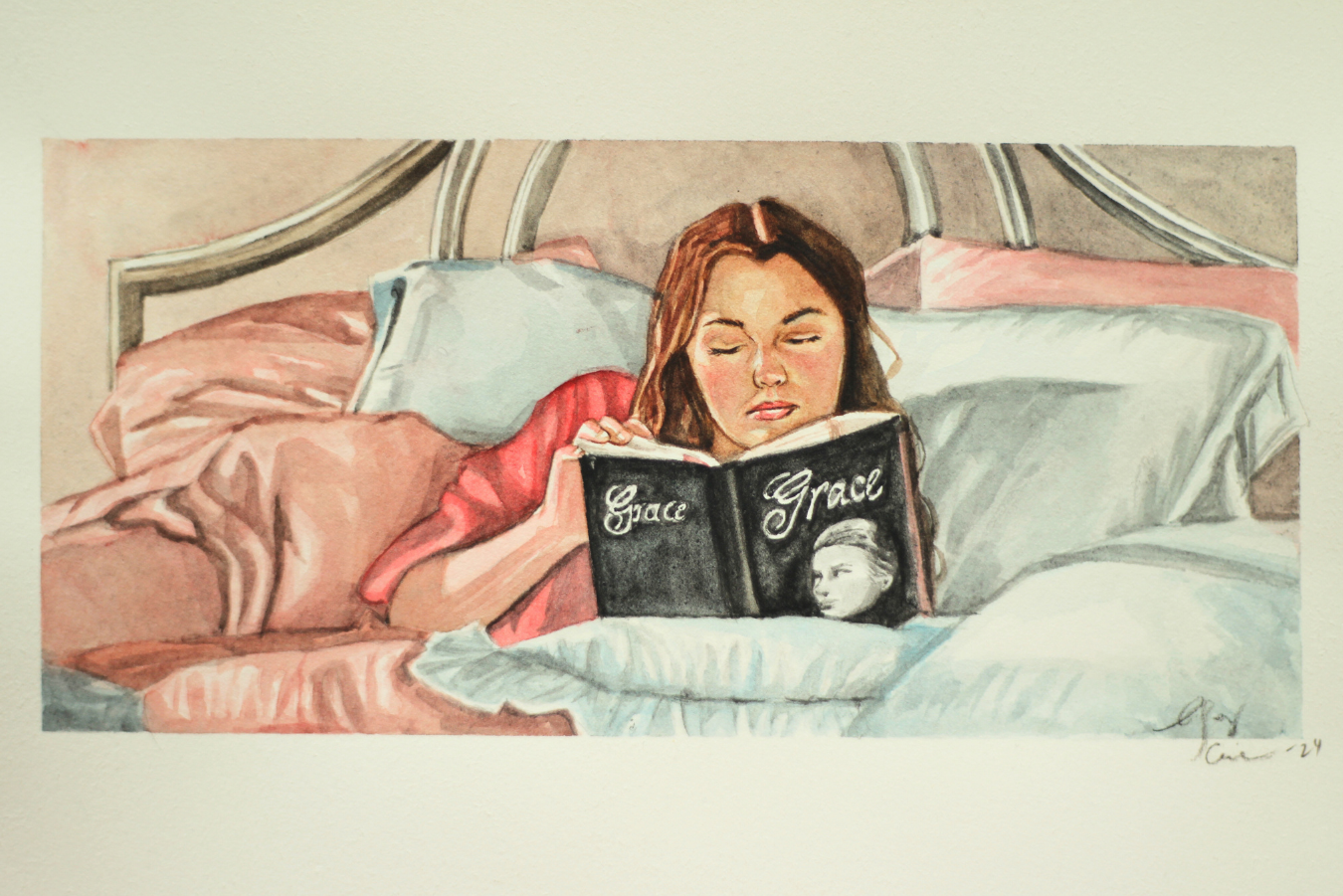 Woman With A Book | WATERCOLOR